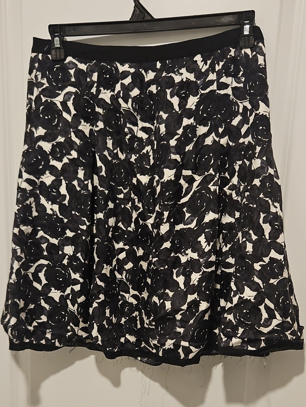 Liz Claiborne Black and White Floral Circle Skirt